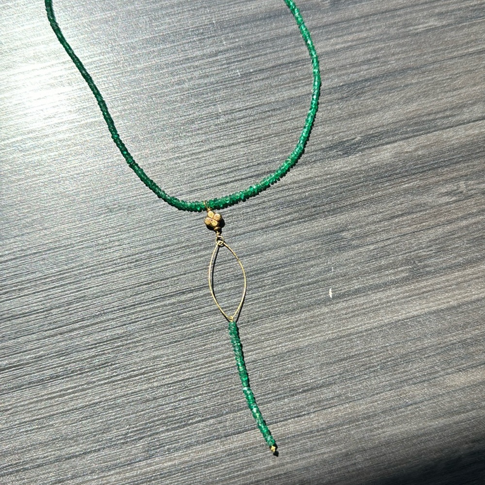 Handmade emerald necklace
